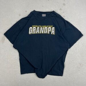 VTG Dad Brand World's Greatest Grandpa Black T Shirt Size Large Gift Novelty Tee